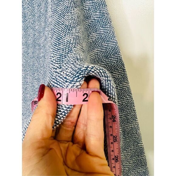 Faherty Whitewater French Terry Blue White Pullover Hoodie - Picture 7 of 9